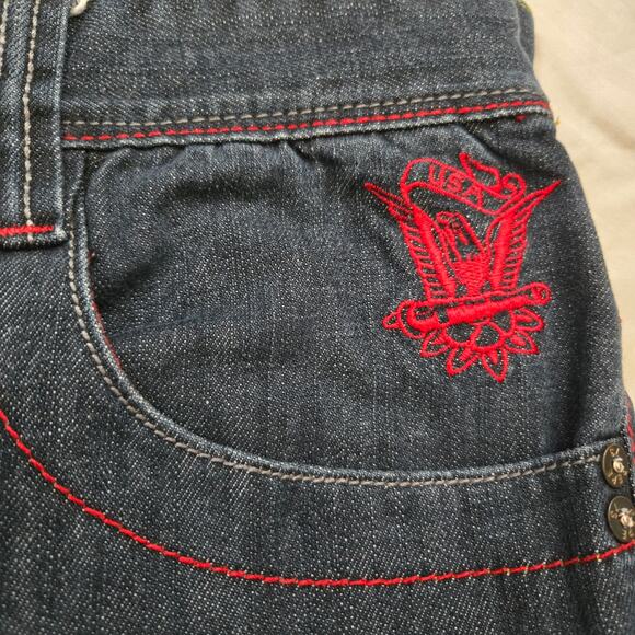 Vtg Pepe Jeans Mens Size 36x33 HTF Skull Live Free Dark Wash Y2K Hip-Hop - Picture 14 of 15